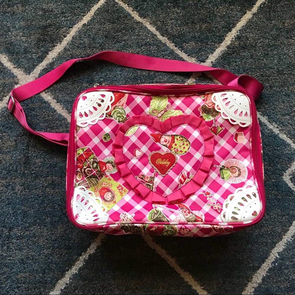 Oilily pink bag w/ adjustable shoulder strap